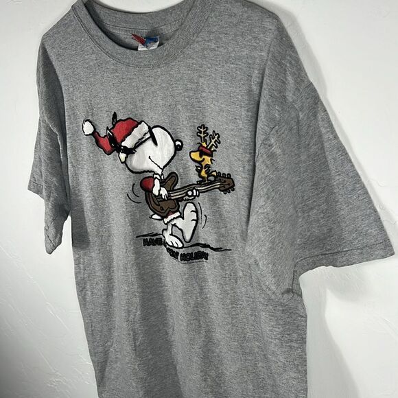 🔥🔥 Vintage Licensed PEANUTS SNOOPY Have a Rockin’ Holiday T-Shirt - Sz L - EUC - Picture 4 of 10